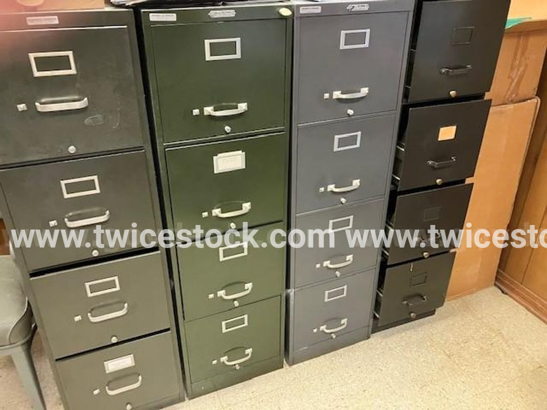 4- metal file cabinets with 4 drawers