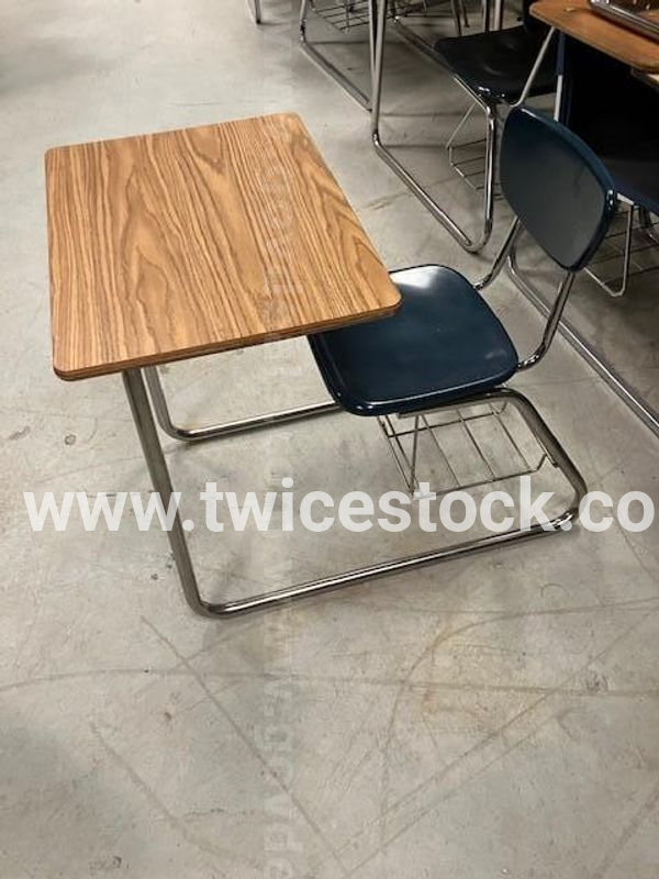 LOT of 8 SLED BASED DESKS (student desk/chair combo)