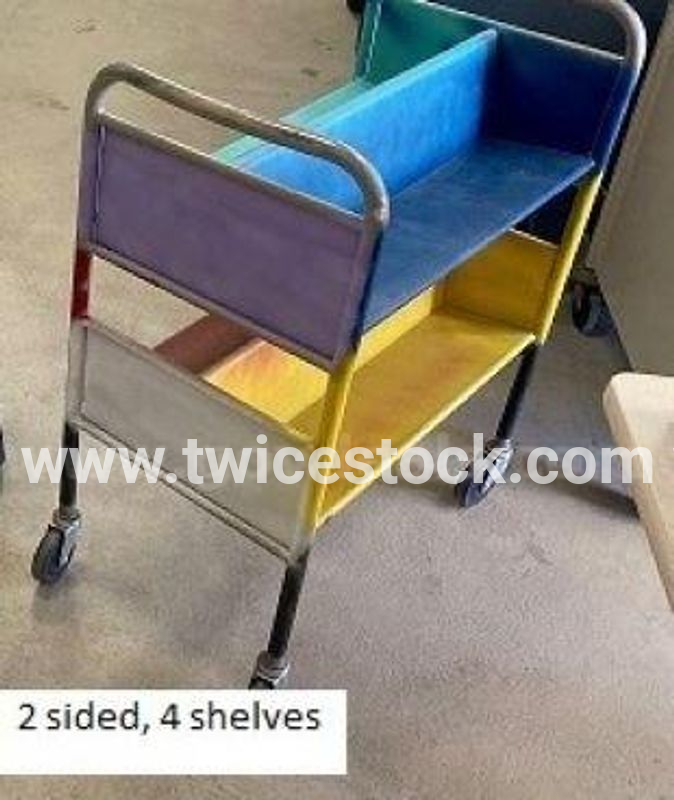 book cart 2 sided 4 shelves