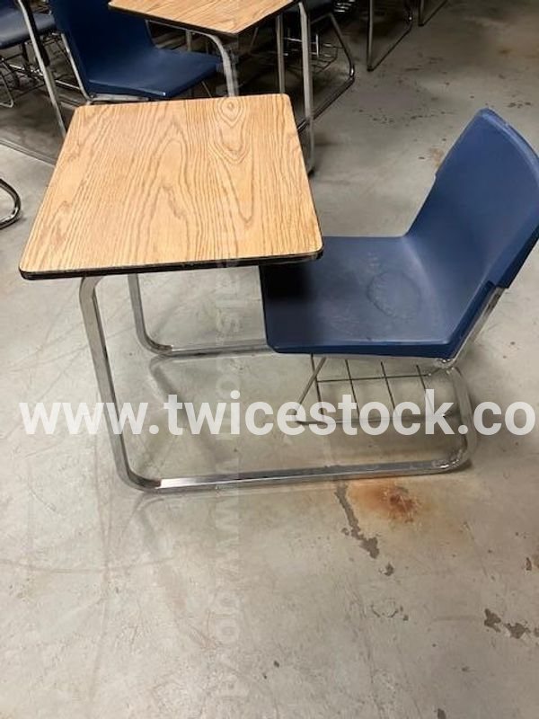 LOT of 15 SLED BASED DESKS (desk/chair combos)